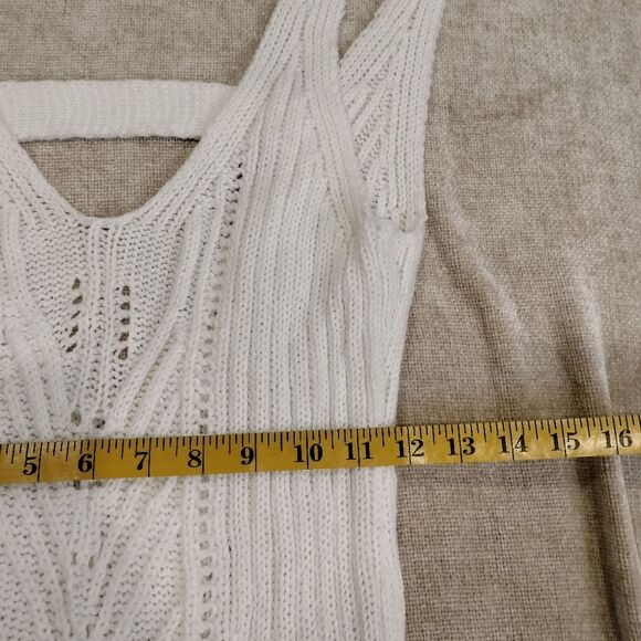 by Anthropologie White Knit Pointelle Modern Mini Dress Coverup Size XS - Picture 9 of 9